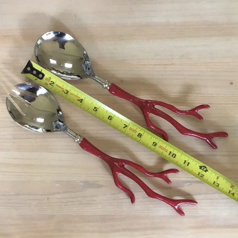 Pottery Barn Coral Serving Set Utensils Serveware Servers Spoon Spork Co…